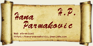 Hana Parmaković vizit kartica